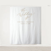 繊細な金ゴールド結婚書道の背景 タペストリー (正面)