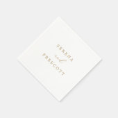 繊細な金ゴールド結婚書 スタンダードカクテルナプキン (角)