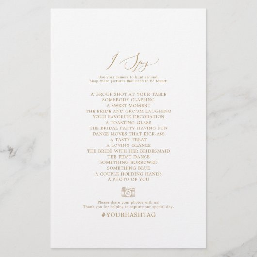 繊細な金ゴールドiスパイフォトスカベンジャー狩りゲーム チラシ (正面)