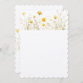 繊細な金色のパンジーをフィールド招待状 (正面/裏面)