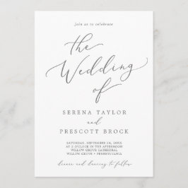 繊細な銀の書結婚跡 招待状