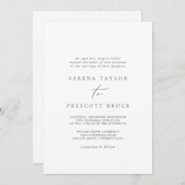 繊細な銀伝統的書結婚の 招待状