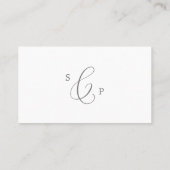 繊細な銀書道フラット結婚ズ プレイスカード (裏面)