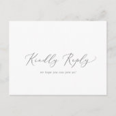 繊細な銀書道メニューRSVPポストカード インビテーションポストカード (正面)