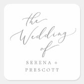 繊細な銀書道結婚の封筒用シール スクエアシール (正面)