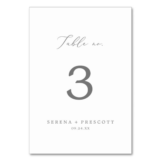 繊細な銀書道表番号 テーブルナンバー (正面)