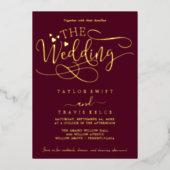 繊細な銀箔の書 | 結婚の 箔招待状 (正面)