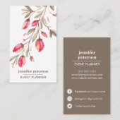 繊細な開花フローラ縦ソーシャルメディアのアイコン 名刺 (正面/裏面)