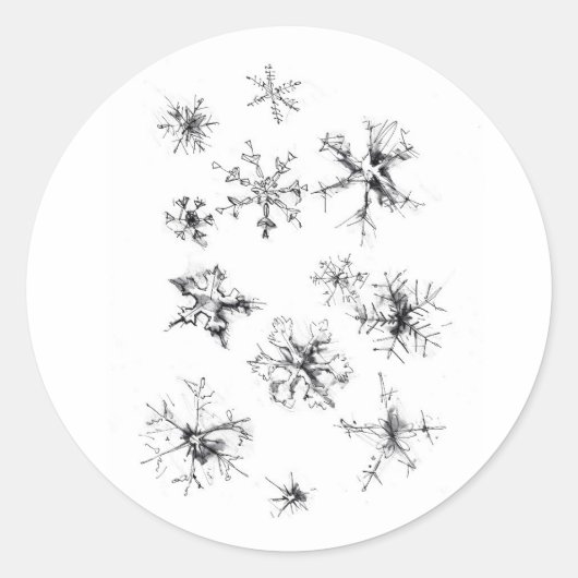 繊細な降り積もる雪 ラウンドシール (正面)