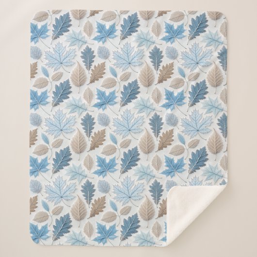 繊細な離れ霜で覆われた冬 シェルパブランケット (正面)