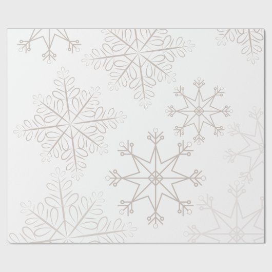 繊細な雪の白いクリスマス ラッピングペーパー (フラット)