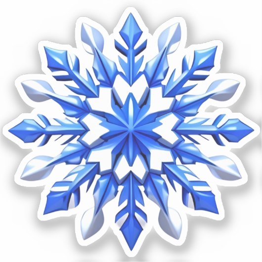 繊細な雪の結晶デザイン シール (正面)