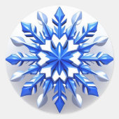 繊細な雪の結晶デザイン ラウンドシール (正面)