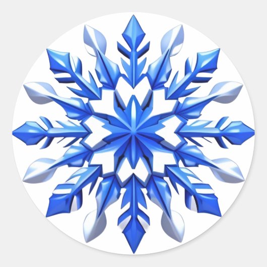 繊細な雪の結晶デザイン ラウンドシール (正面)