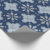 繊細な雪の結晶模様 ラッピングペーパー (角)