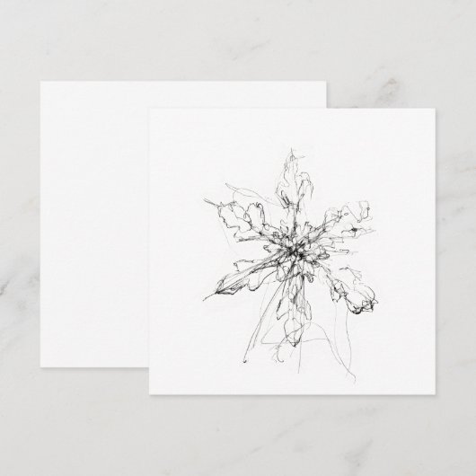 繊細な雪の結晶 招待状 (正面/裏面)