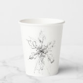 繊細な雪独身の片 紙コップ (裏面)