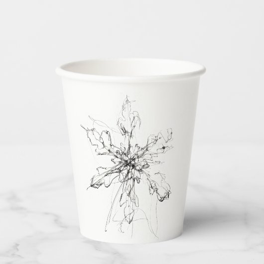 繊細な雪独身の片 紙コップ (正面)