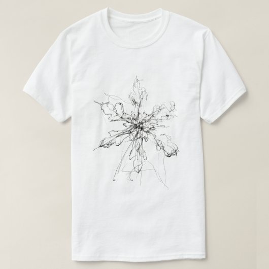 繊細な雪独身の片 Tシャツ (デザイン正面)