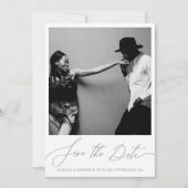 繊細な青いフローラ書道写真 セーブザデート (正面)