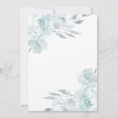 繊細な青いフローラ書道写真 セーブザデート (裏面)