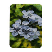 繊細な青いプラムバゴ絵画の花 マグネット (縦)