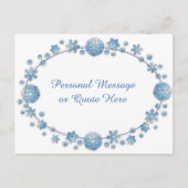 繊細な青い星のメッセージカード(個人メッセージまたは引用文付き) ポストカード (正面)