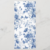 繊細な青い花とエレガントなウェディングメニュー メニュー (裏面)