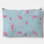 繊細な青い花と弓 アクセサリーポーチ (裏面)