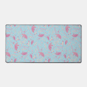 繊細な青い花と弓 デスクマット (正面)