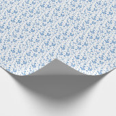 繊細な青い花のギフト包装紙 ラッピングペーパー (角)