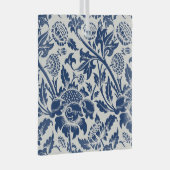 繊細な青い花の模様が明るい背景に ガラスオーナメント (正面右)