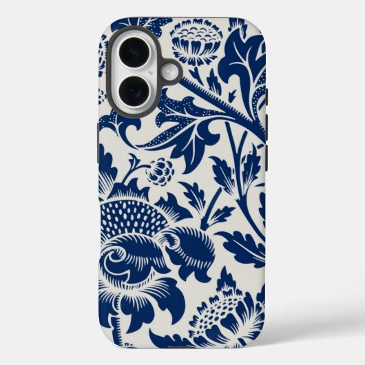 繊細な青い花の模様が明るい背景に Case-Mate iPhoneケース (裏面)