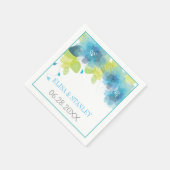 繊細な青い花フローラ春の結婚式 スタンダードカクテルナプキン (角)