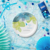 繊細な青い花フローラ春の結婚式 ペーパープレート (パーティー)