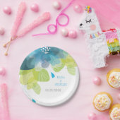 繊細な青い花フローラ春の結婚式 ペーパープレート (パーティー)