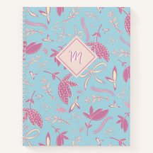 繊細な青い花模様と弓