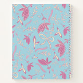 繊細な青い花模様と弓 ノートブック (裏面)