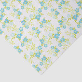 繊細な青い花葉白の緑 薄葉紙 (詳細)