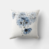 繊細な青い花 クッション (裏面)