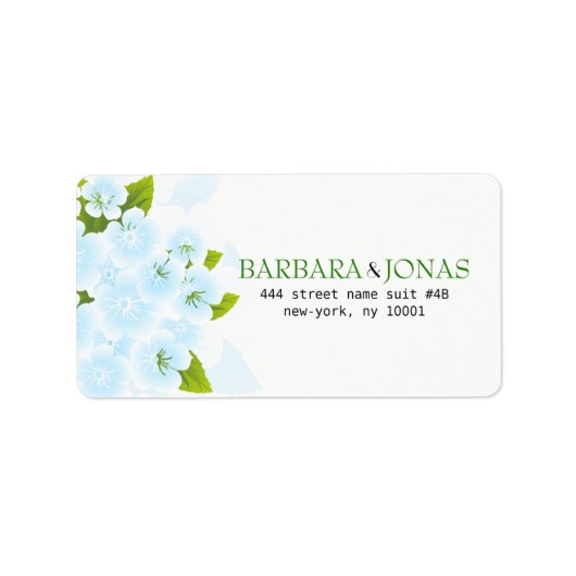 繊細な青い花 ラベル (正面)