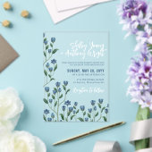 繊細な青い野結婚花 アクリル招待状 (インサイチュ (ウェディング))