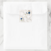 繊細な青い金ゴールド花金ゴールドクロスバプテスマ スクエアシール (バッグ)