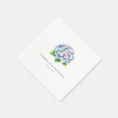 繊細な青とピンクの水彩花菖蒲 スタンダードカクテルナプキン (角)