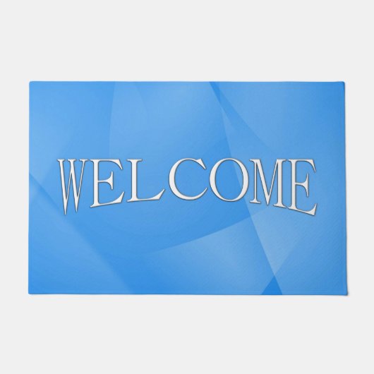 繊細な青の層 ドアマット (正面)