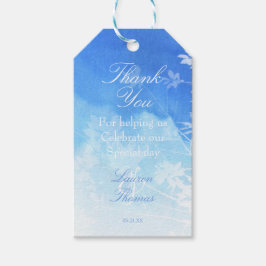 繊細な青の水色ありがとうギフトラベル ギフトタグ