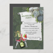 繊細な青の華やかな独身パーティー (正面/裏面)