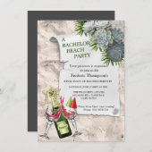 繊細な青みがかった淡いブルーの独身パーティー (正面/裏面)