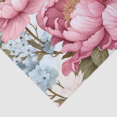 繊細な青を持つ大きなピンク色の花 薄葉紙 (詳細)