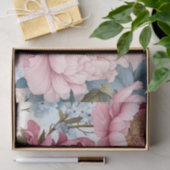 繊細な青を持つ大きなピンク色の花 薄葉紙 (ギフト)